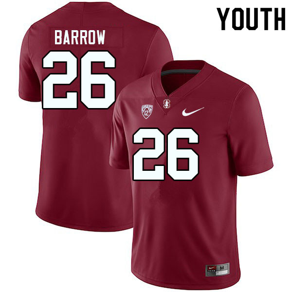 Youth #26 Brendon Barrow Stanford Cardinal College Football Jerseys Sale-Cardinal - Click Image to Close